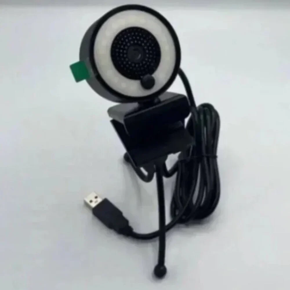 NEW 2K Full HD Webcam Ring Light USB Plug & Play Built In Microphone NIB
